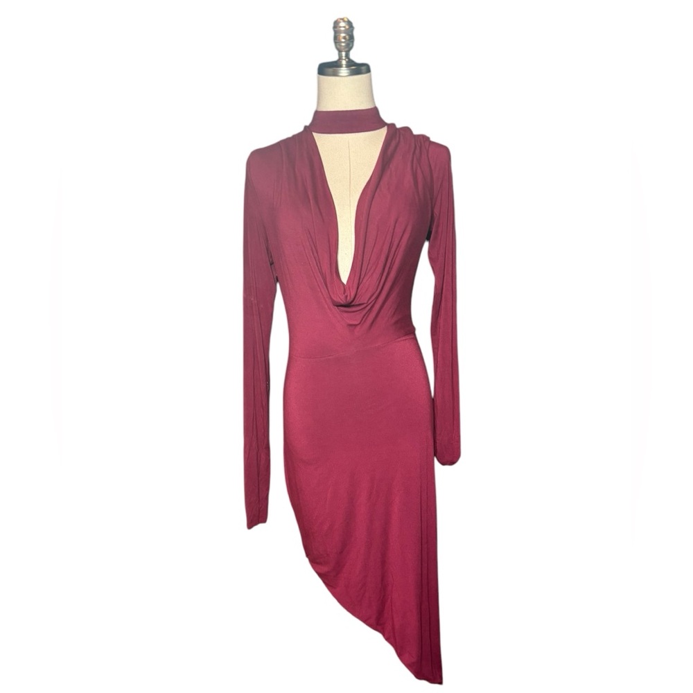 Runaway The Label Revolve Dress Bodycon Sexy Form Fitting Maroon Sz 6